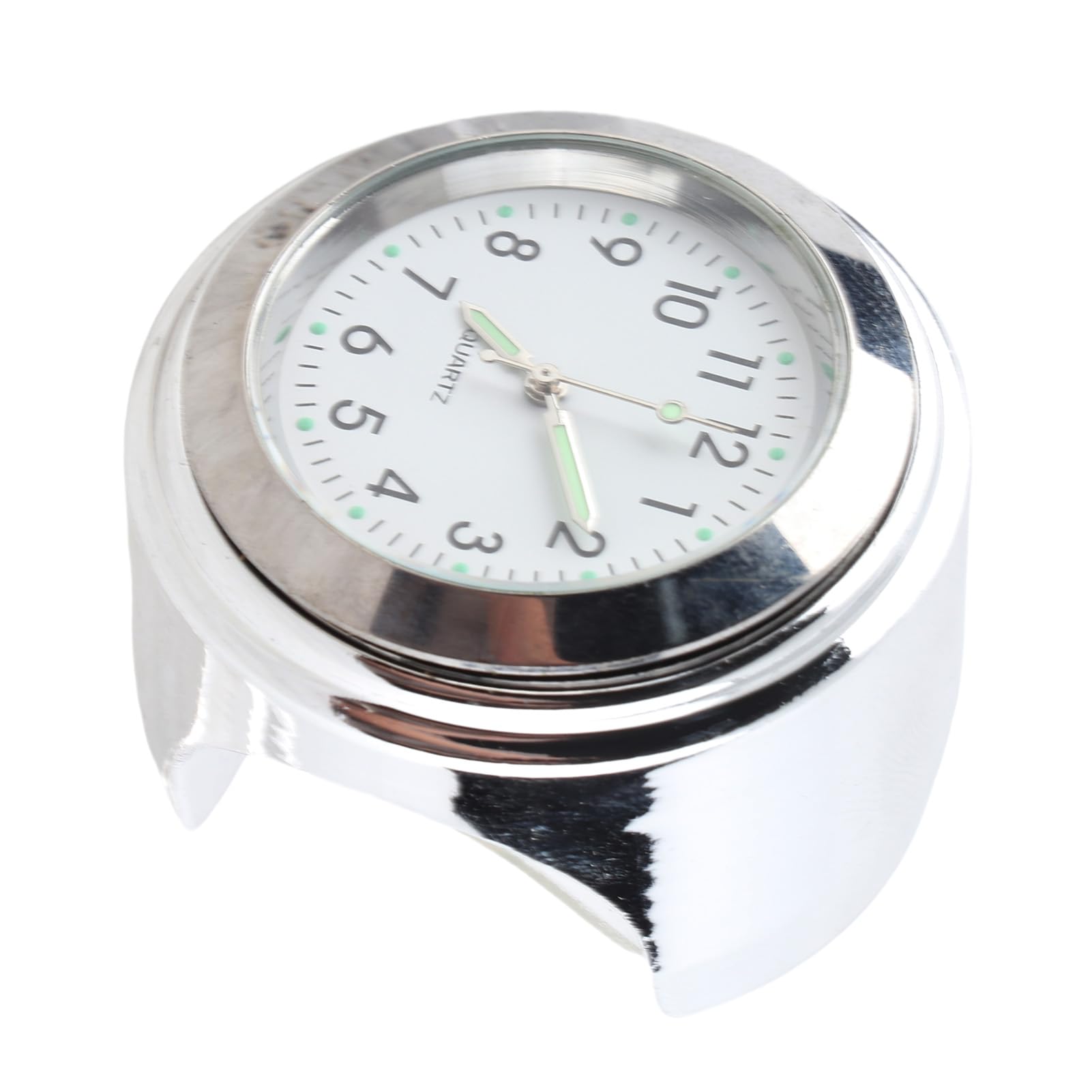 Kierownica Dial Zegar Motocyklowy， Zegar na Kierownicę Motocykla， Zegar do Montażu na Motocyklu Okrągły Zegarek Aluminiowy Wodoodporny Luminous Universal do Kierownicy 7/8in-1in(biały)