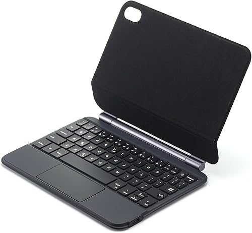 Miniatura 8 de HENGHUI iPad Mini 6 generación magnético teclado caso flotante voladizo soporte multi-táctil trackpad teclas retroiluminadas para iPad Mini 6 (negro)