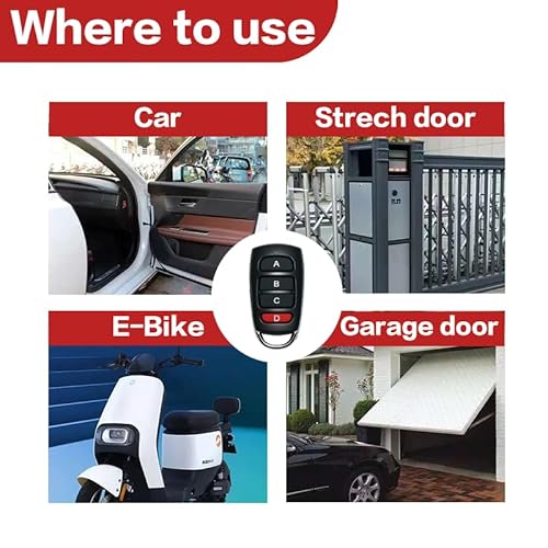 4 Stück Fernbedienung Garagentor 433 MHz Universal, 433 MHz Drahtlose Fernbedienung Duplikator, Garagentor Fernschalter Gate Klonen Handsender Garagentoröffner Duplicator für Tore/Garagen
