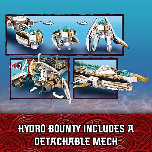 Lego 71756 Ninjago Hydro Bounty - Jeu de Construction - Jouet sous-Marin avec Figurines Kai et NYA - Jouets Ninja - Cadeaux pour Enfants, garçons et Filles à partir de 9 Ans