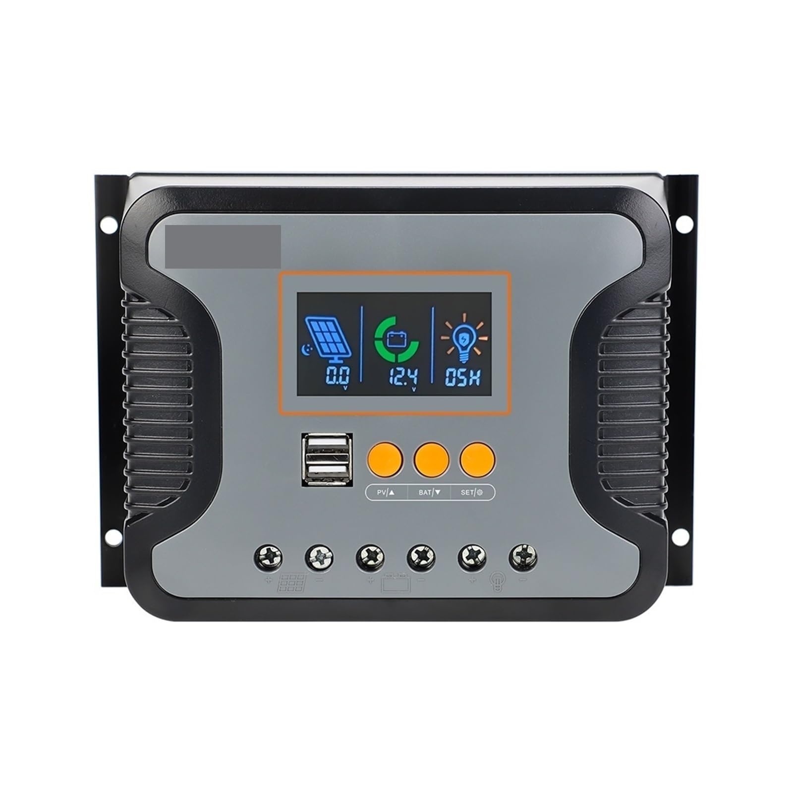 Solar Charge Controller, 30A 60A 80A PWM Solar Charge Controller For 12V 24V 36V 48V Battery With LED Screen USB 5V 2A PV 100V Output Work Sliently(60A)