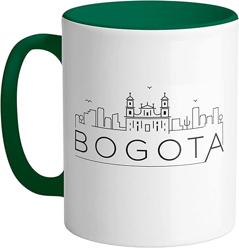 Miniatura 3 de TeesAndTankYou Skyline Bogotá Colombia - Taza de café (11 onzas), color azul marino