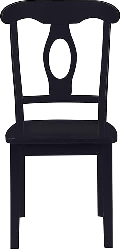 Miniatura 7 de Conjunto de mesa con pata central y sillas Dorel Aubrey tipo pedestal tradicional para comedor, Madera, Negro