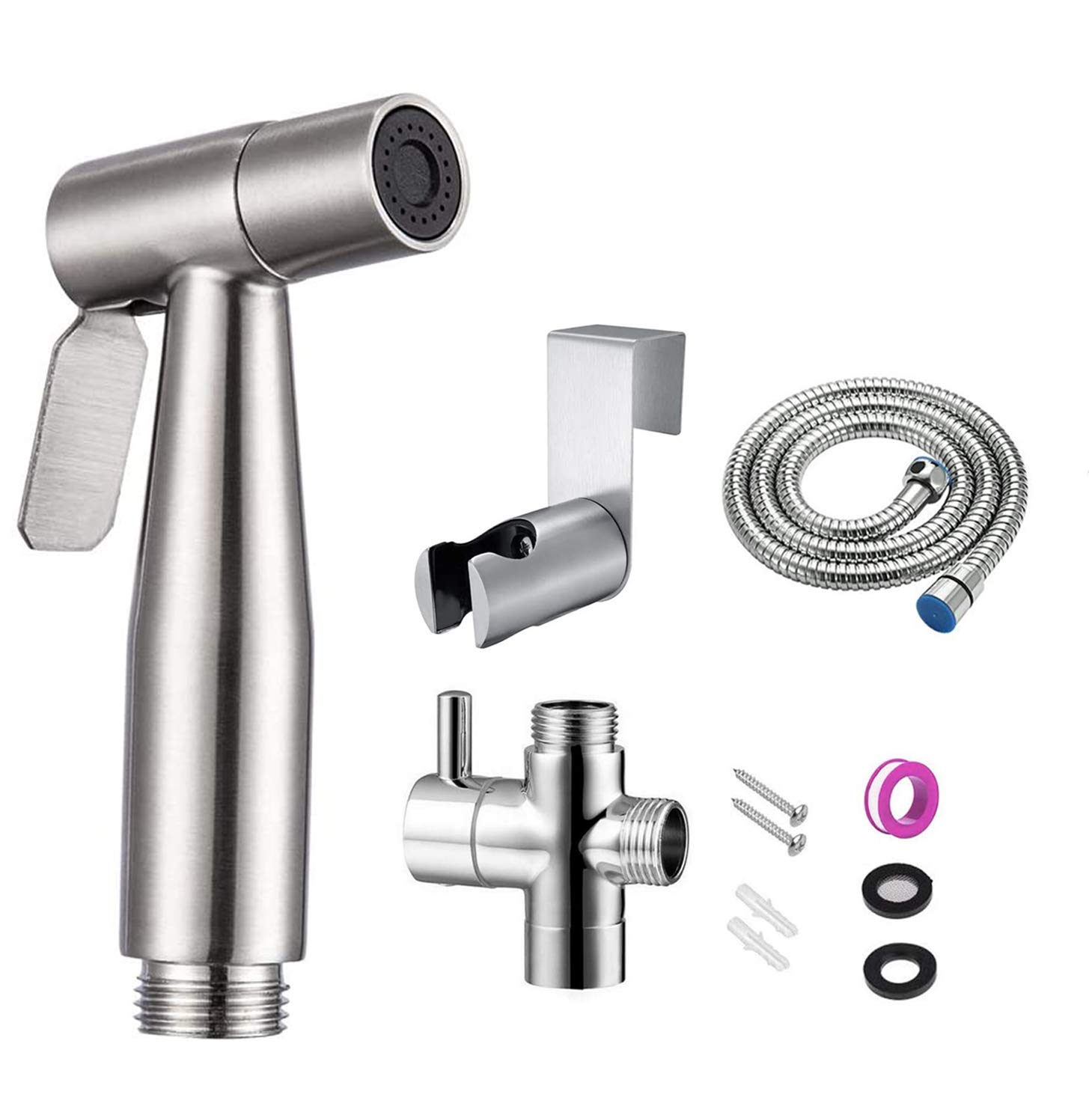Pulvérisateur de bidet portable inox pour toilette et baignoire