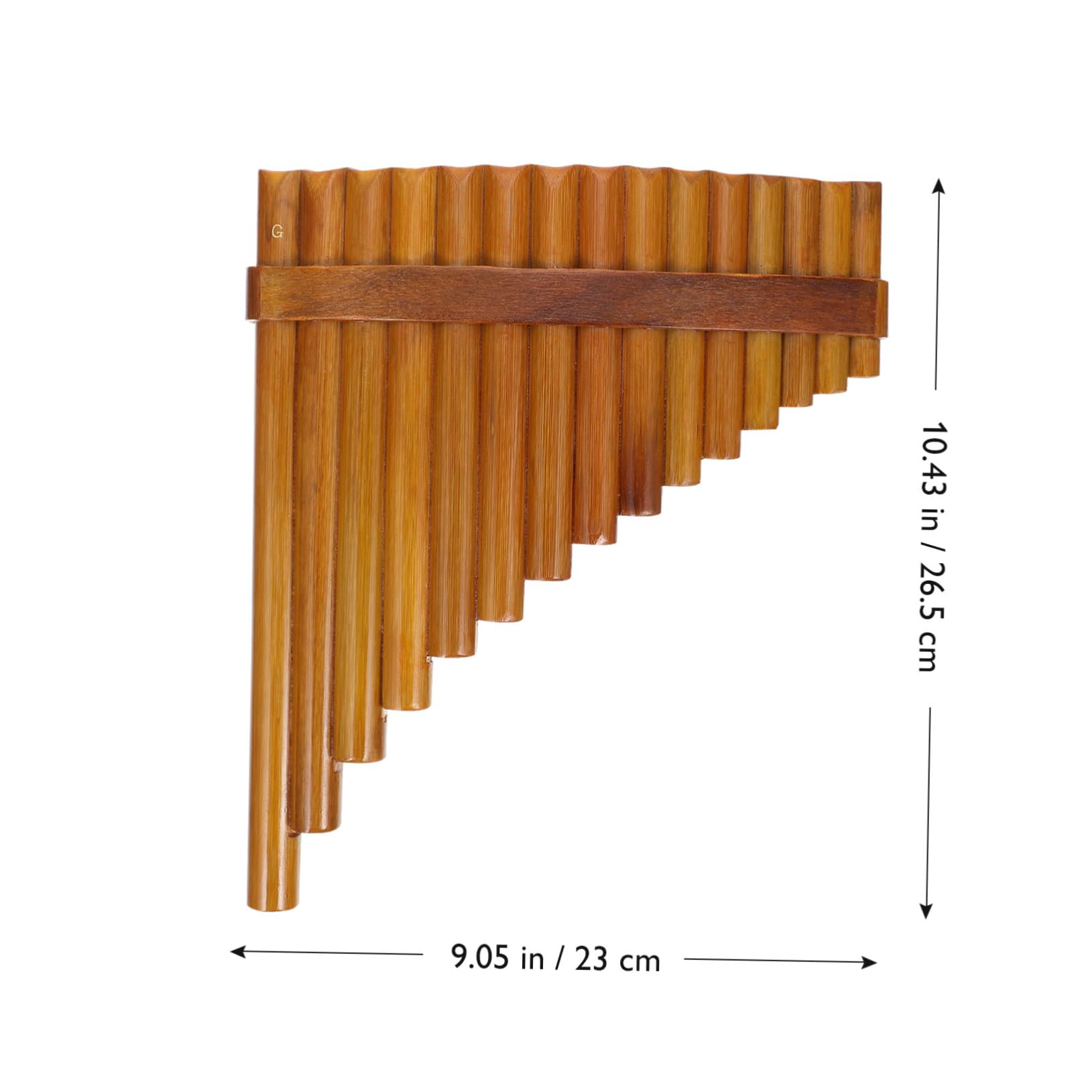 Flauto di Pan in Bambù a 15 Tubature Tono G Medio per Mano Destra, Strumento Musicale Portatile e Preciso per Educazione Musicale