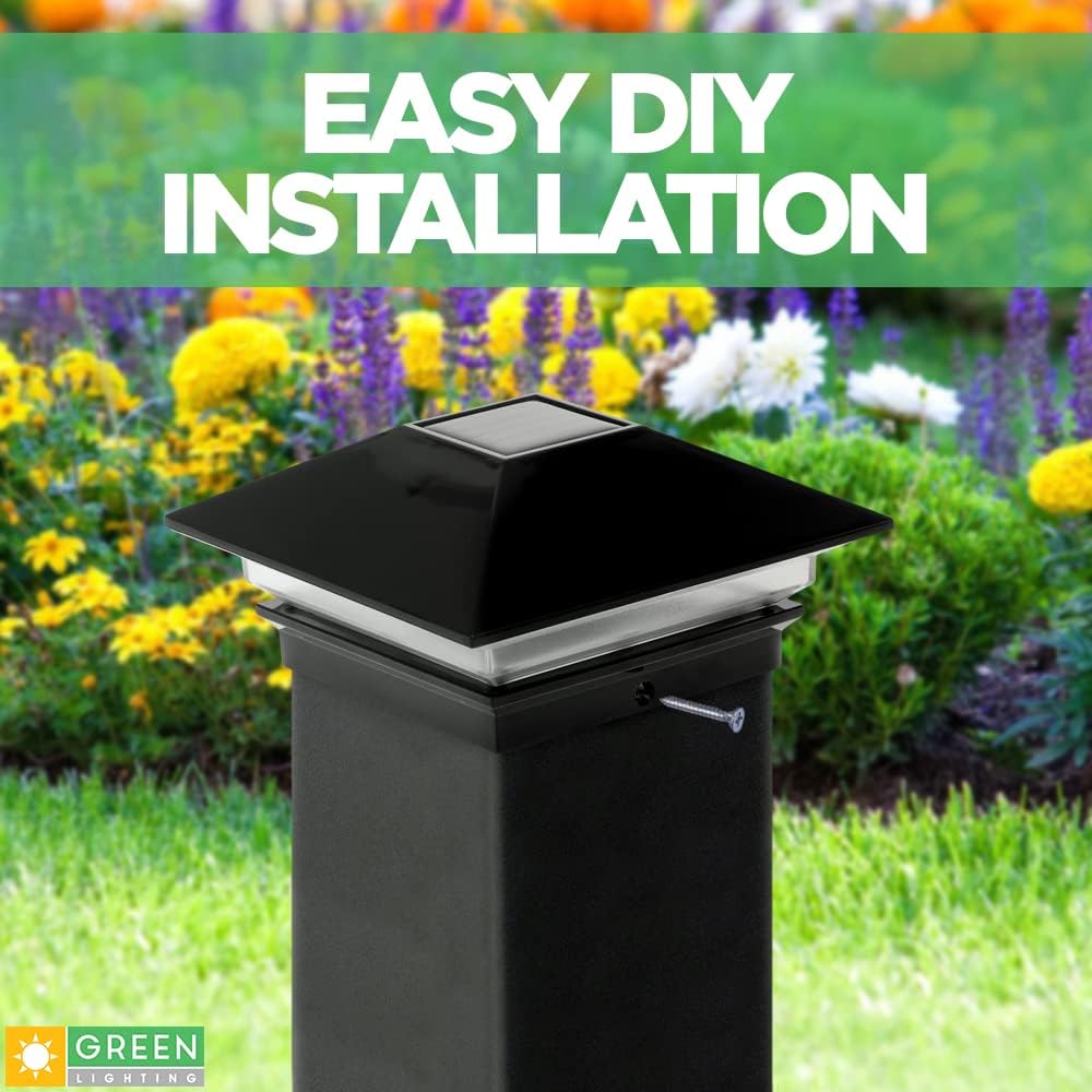 🔥 Crazy Deals GreenLighting 8 Pack Gala Solar LED Post Lights Post Cap Slim Light for 4x4 Nominal Wood Posts and 4 x 4 PVC or Vinyl Posts (Black)