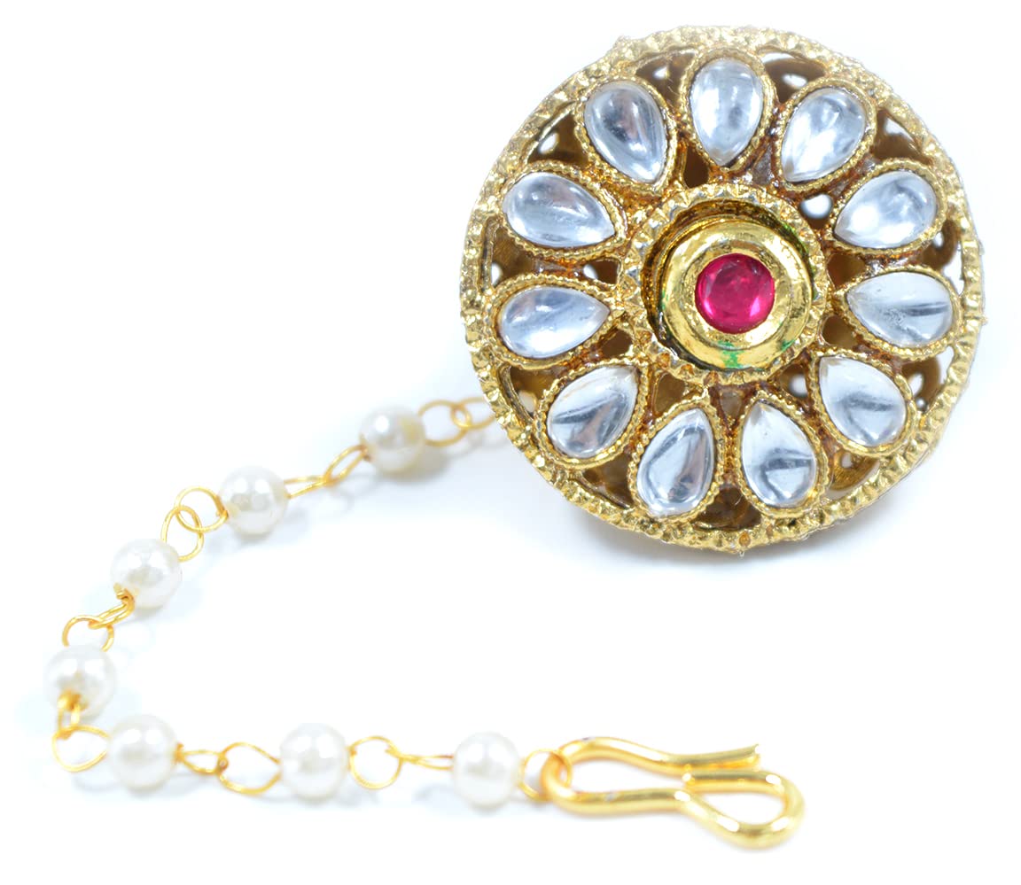 Aashya Mayro Rajwadi Kundan and CZ Diamond Stone Pearl Borla, Round Maang Tikka, Bor, Ethnic Wedding Jewelry Hair Accessories (B09L6YLN2B) Amazon Price History, Amazon Price Tracker