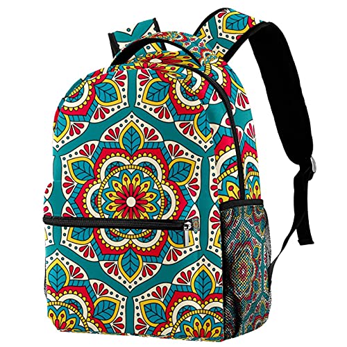 Sac à dos de voyage floral avec porte-bouteille pour campus
