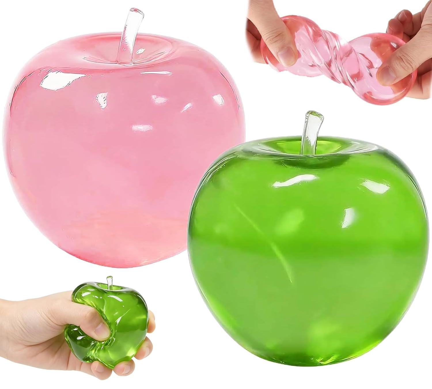 Apple Squeeze Toy, 2PCS Apple Stress Ball Fidget Toy Squeeze Cubes Stress Toys Sensory Toys stress Relief Novelty Gag toys for Adults â image 1