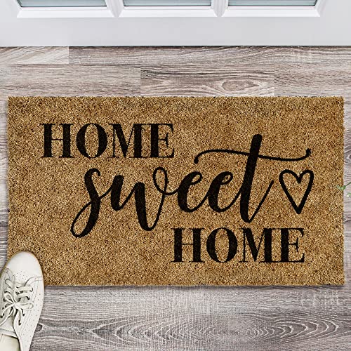 Barnyard Designs 'Home Sweet Home' Doormat Welcome Mat For Outdoors, Large Front Door Entrance Mat, 30X17, Brown #TOP3