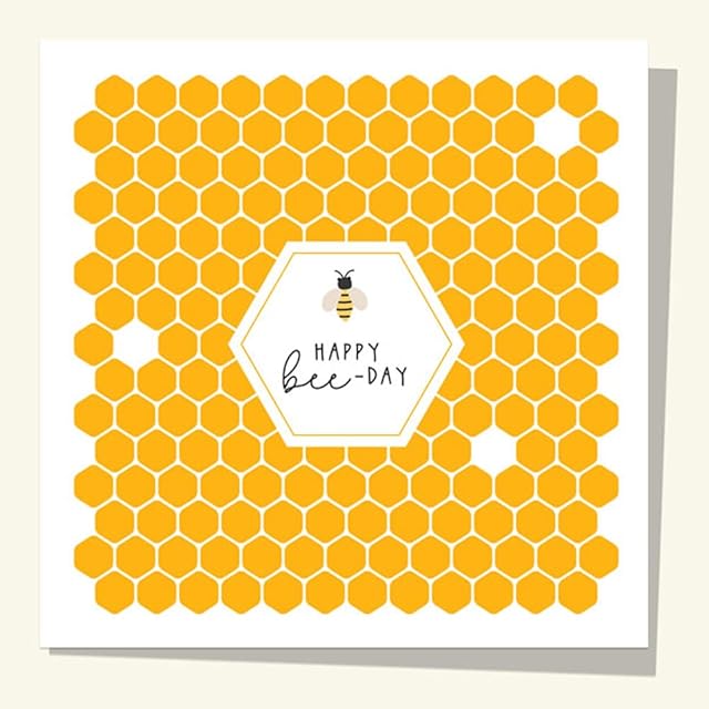 Birthday Card for Friend, Bee-Keeper - Honey Bee - Happy Bee-Day Greetings Card. Adult Female, Bee Brithday Card, Honey, Floral, Pastel. Envelope Included (3409)