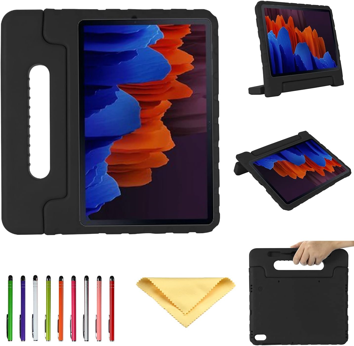 UUcovers Funda para niños para Samsung Galaxy Tab S7 FE 5G 2021Tab S8 Plus 2022Tab S7 Plus 2020 12.4 pulgadas con soporte para bolígrafo S, soporte