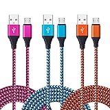 Android Charger Cable, FiveBox 3-Pack 6ft Micro USB Cable Braided Fast Charging Cord Phone Charger for Samsung Galaxy J3 J7 S6 S7 Edge, Tablet, LG Stylo 2/3, LG G3 G4 V10 K20 Plus, Kindle fire 7 8