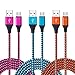 Android Charger Cable, FiveBox 3-Pack 6ft Micro USB Cable Braided Fast Charging Cord Phone Charger for Samsung Galaxy J3 J7 S6 S7 Edge, Tablet, LG Stylo 2/3, LG G3 G4 V10 K20 Plus, Kindle fire 7 8