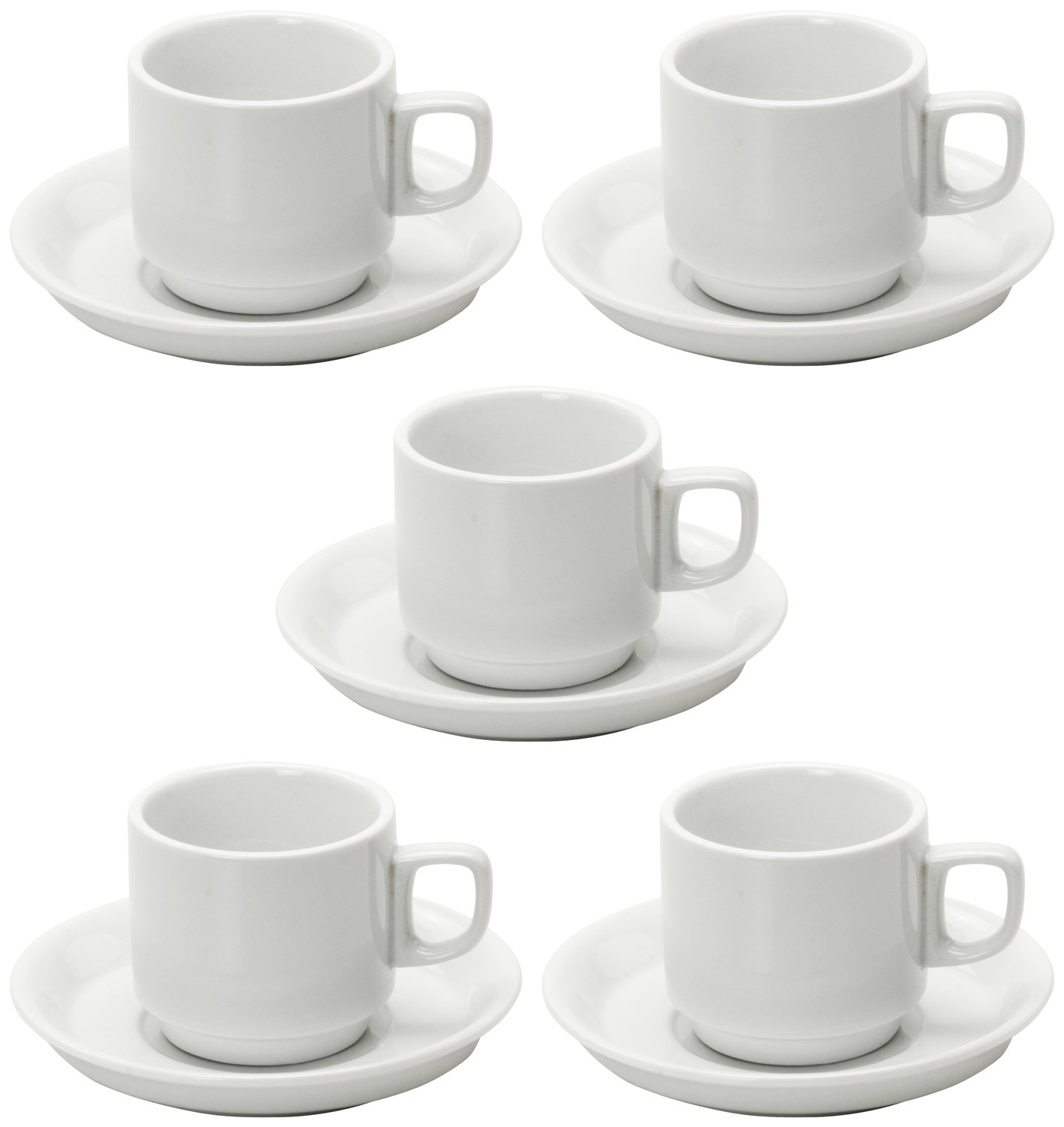 Amazon スタック コーヒーカップ ソーサー 5客セット 白 796 11 41e 5 カップ ソーサー オンライン通販
