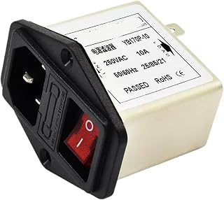 SAEVVCJWW Enchufe YB170P-1A/3A/6A/10A + Fusible único + Filtro de Fuente de alimentación conmutada de luz roja 220V 250V(YB170P-10A)