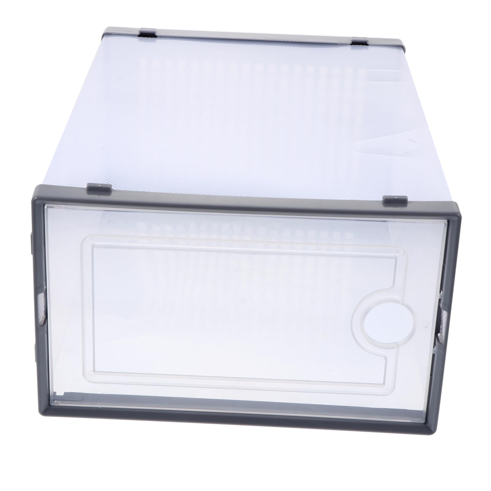 Cabilock 2 Pcs Transparent Plastic Shoe Box Storage Container Drawer Type Design for Easy Access Stackable Shoe Organizer for Home Dorm Bedroom