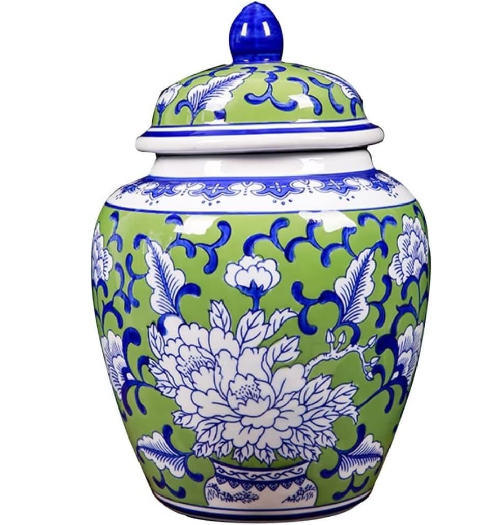 Pot de gingembre vert avec couvercle pour ranger avec style sans désordre