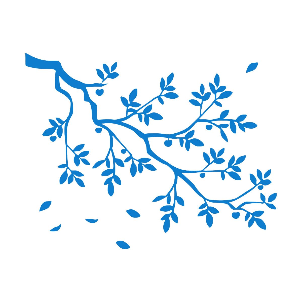 Tree Branches Leaf Wall Decal Living Room Bedroom Woodland Nature Forest Leaves Wall Sticker Nursery Kids Large - 49x64cm — image 1