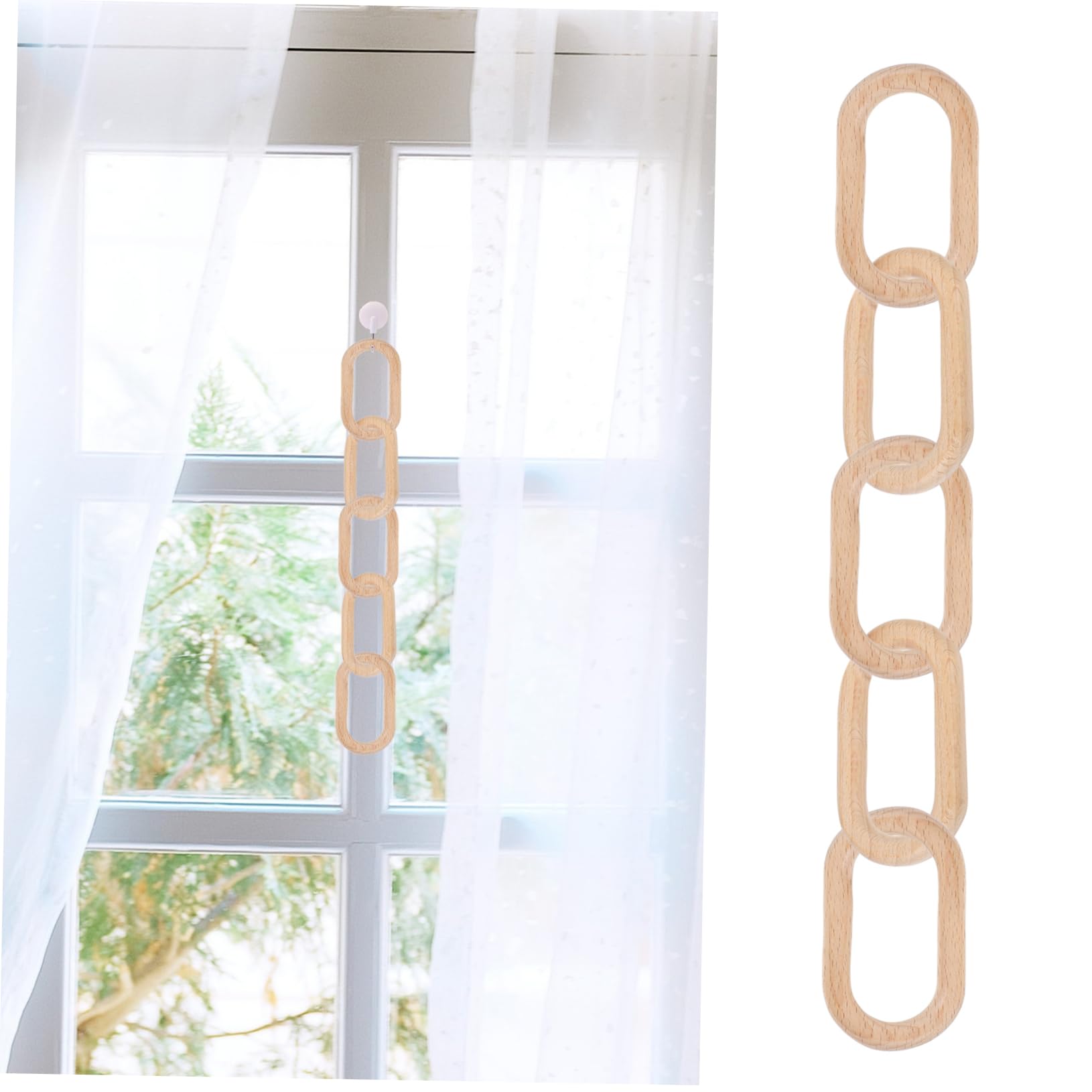 ifundom 3pezzi Decorazione Murale Legno Bohemien Con Catena Pendente Accessorio Per Interni Salute e Sicurezza Per Ambienti Domestici e Cerimonie