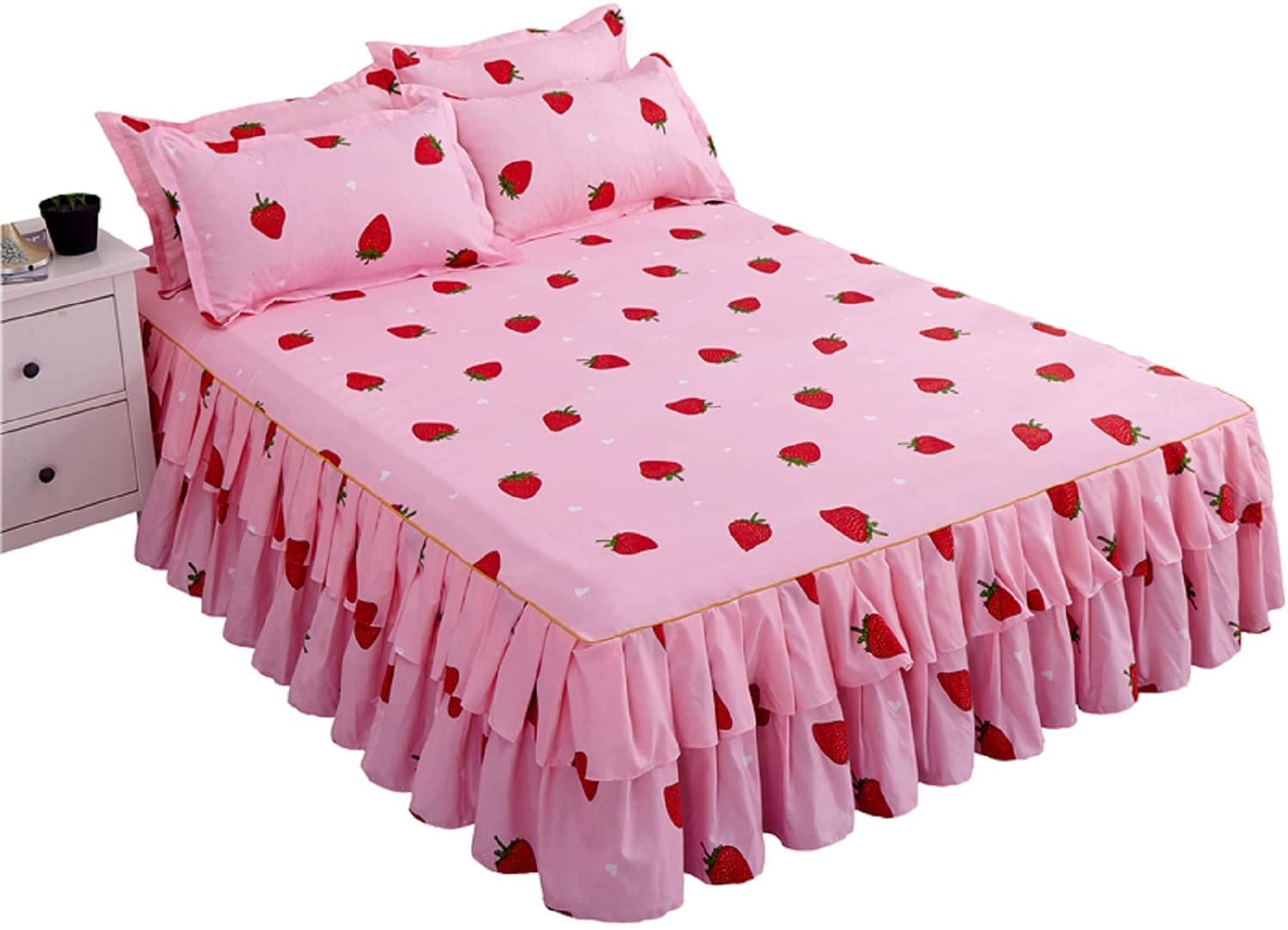 Drap de lit fraise kawaii pour une chambre d'ado style anime japonais