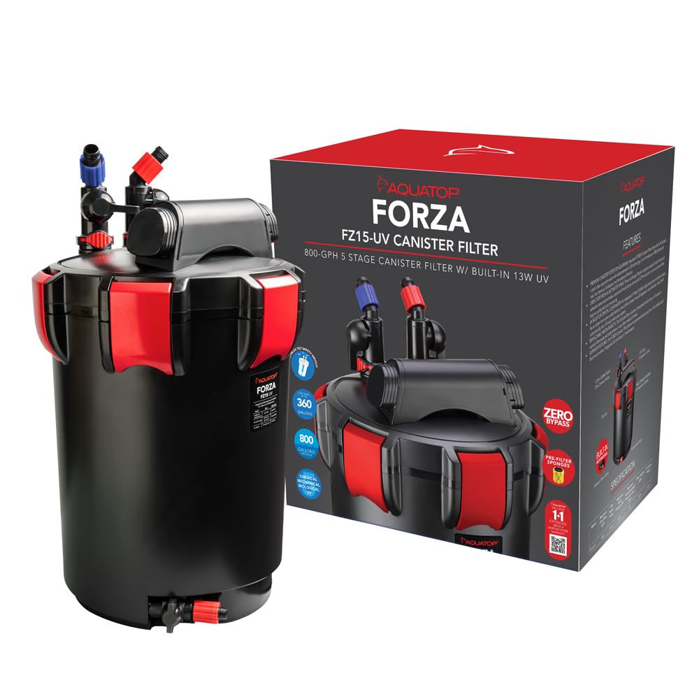 Amazon.com : Aquatop Forza 15 UV Premium Canister Filter, 13W UV
