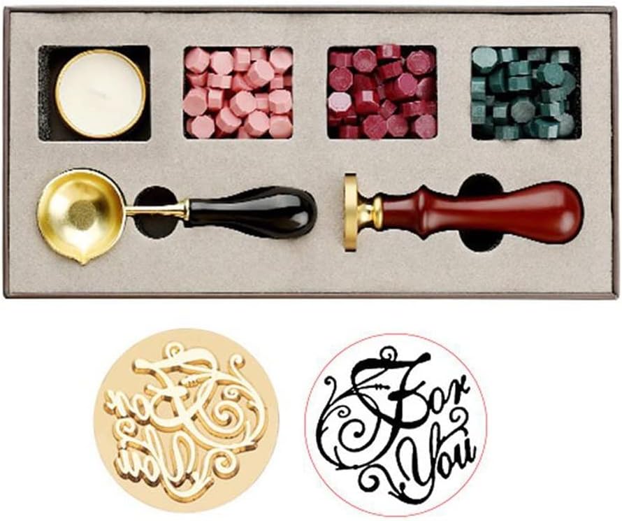Stamps Wax Seal Box Kit Evening Wedding Invitation Decorative Wax Dipping Pot Set Stamping Plates Melt Packaging Craft Supplies