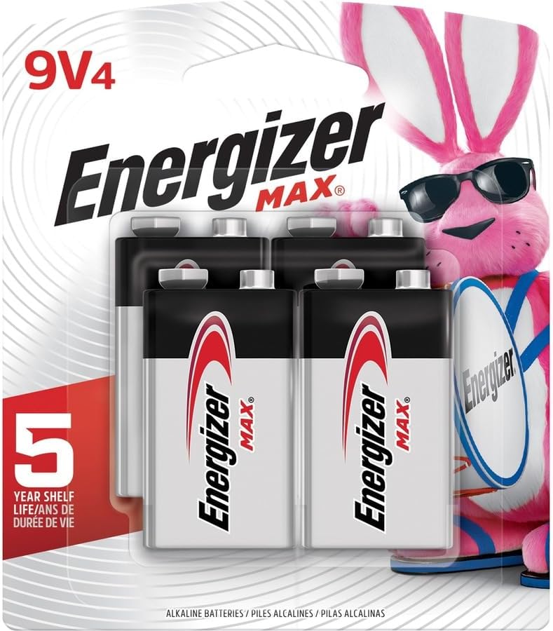 Energizer Max Batteries 522 9 Volt Alkaline Battery, Made in Malaysia
