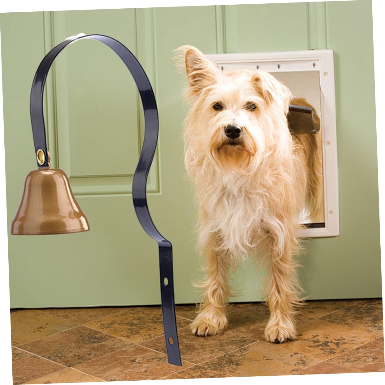 BESPORTBLE Dog Training Doorbell for Potty Training 2Pcs Manganese Steel | Black and White Set, for Dogs and Pets, Restaurants and Hotel Use, Helps Develop Good Habits