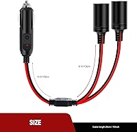 Vista 5 de Nilight Enchufe divisor para encendedor de cigarrillos de automóvil, división de 2 vías, 1 puerto a 2 puertos de corriente continua, adaptador