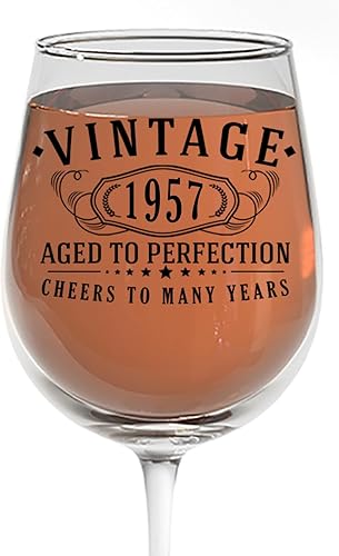 Miniatura 391 de Spotted Dog Company Copa de vino con tallo de 16 onzas con estampado vintage de 1973 – Regalos de cumpleaños 52 para mujeres – Saludos a los 52 años