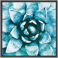 SIGNWIN Framed Canvas Wall Art Green Violet Queen Succulent Botanical Plants Watercolor Modern Art Chic Closeup Relax/Calm for Living Room, Bedroom, Office - 16x16 inches