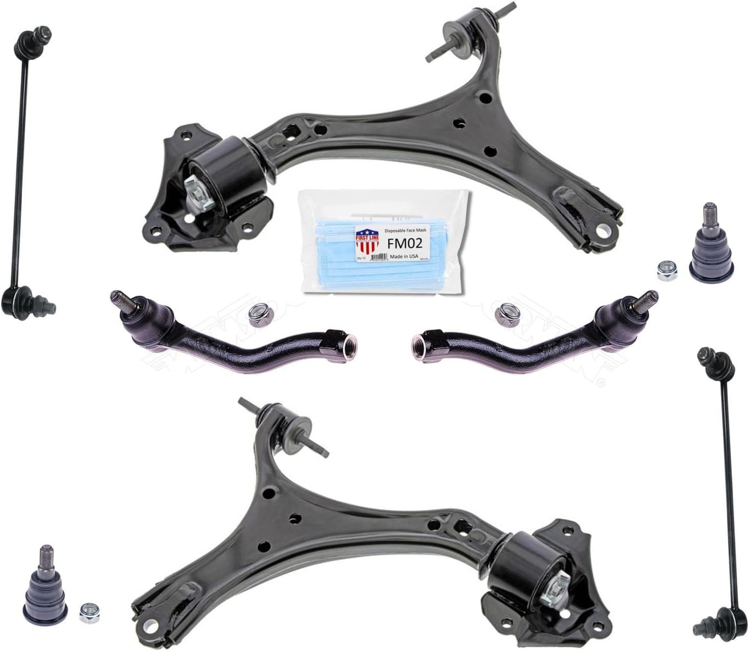 Control Arms & Ball Jt Tie Rods Replacement Parts For 13-17 2.4L Honda Accord Manual Transmission