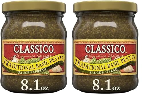 Classico Signature Recipes Traditional Basil Pesto Sauce & Spread (8.1 oz Jar) (Pack of 2)