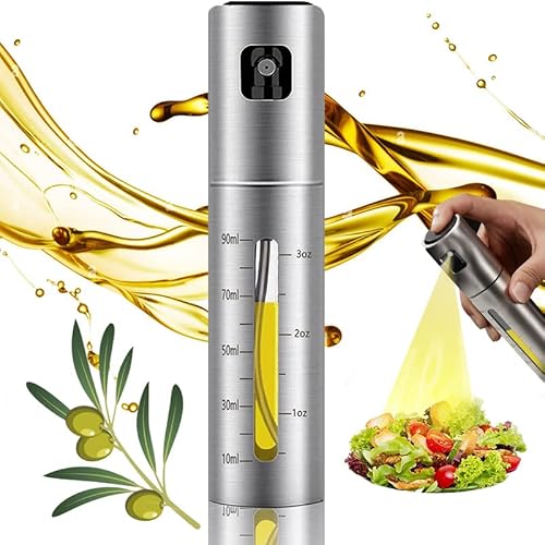 Aceitera en Spray hecha de acero inoxidable 100ml, diseñada para aceite de Oliva, Pulverizador para freidora de aire, pulverizador de aceite de oliva Cover