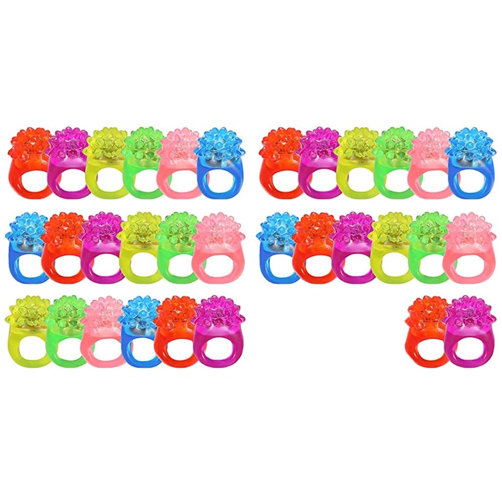 Tumuued Anillo de Luz LED Anillos con Baches Anillo con Baches LED Intermitente Juguete Iluminado Recompensas de CumpleañOs Relleno de Huevos Suministros para Fiestas Luminosas