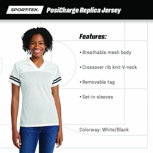 SPORT-TEK Women's PosiCharge Replica Jersey | Athletic Workout Clothing for Spring & Summer, Trendy Ladies Gym Fashion - Thumbnail 5