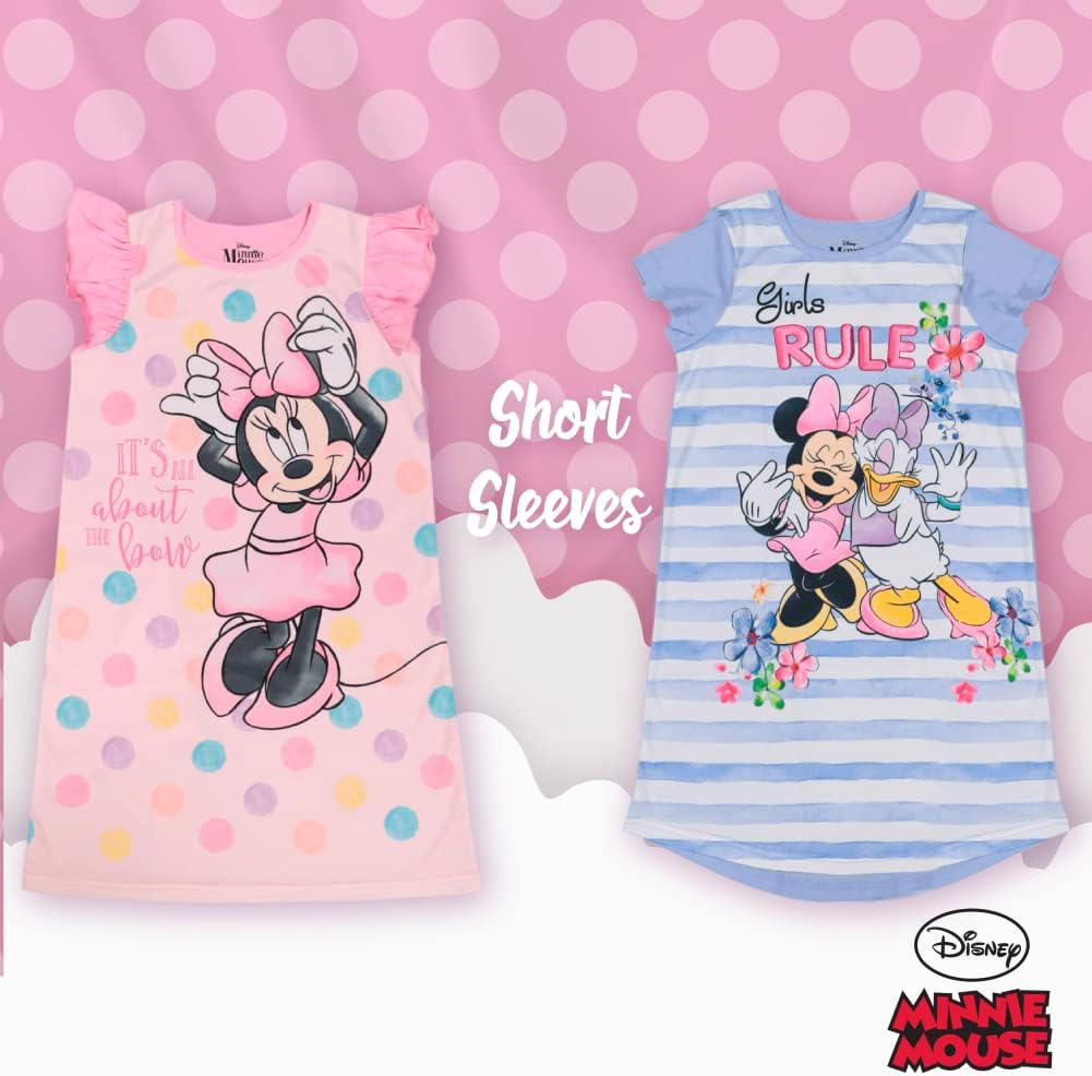 Disney girls 3-pack Nightgowns, Soft & Cute Pajamas for Kids - Image 7
