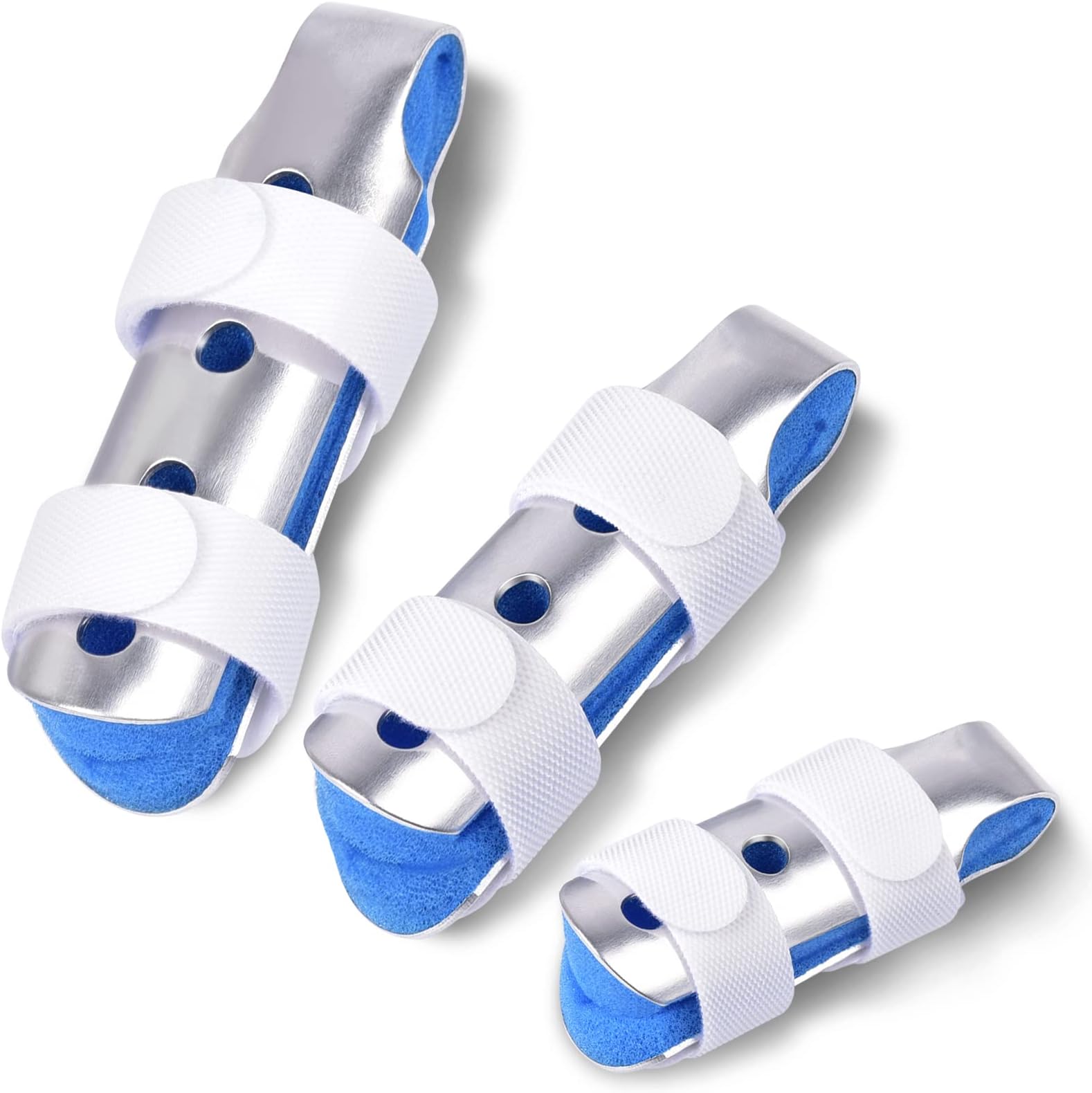 Finger Splint, 3PCS Finger Support Brace Stabilizer for Straightening Arthritis Knuckle Immobilization, Blue