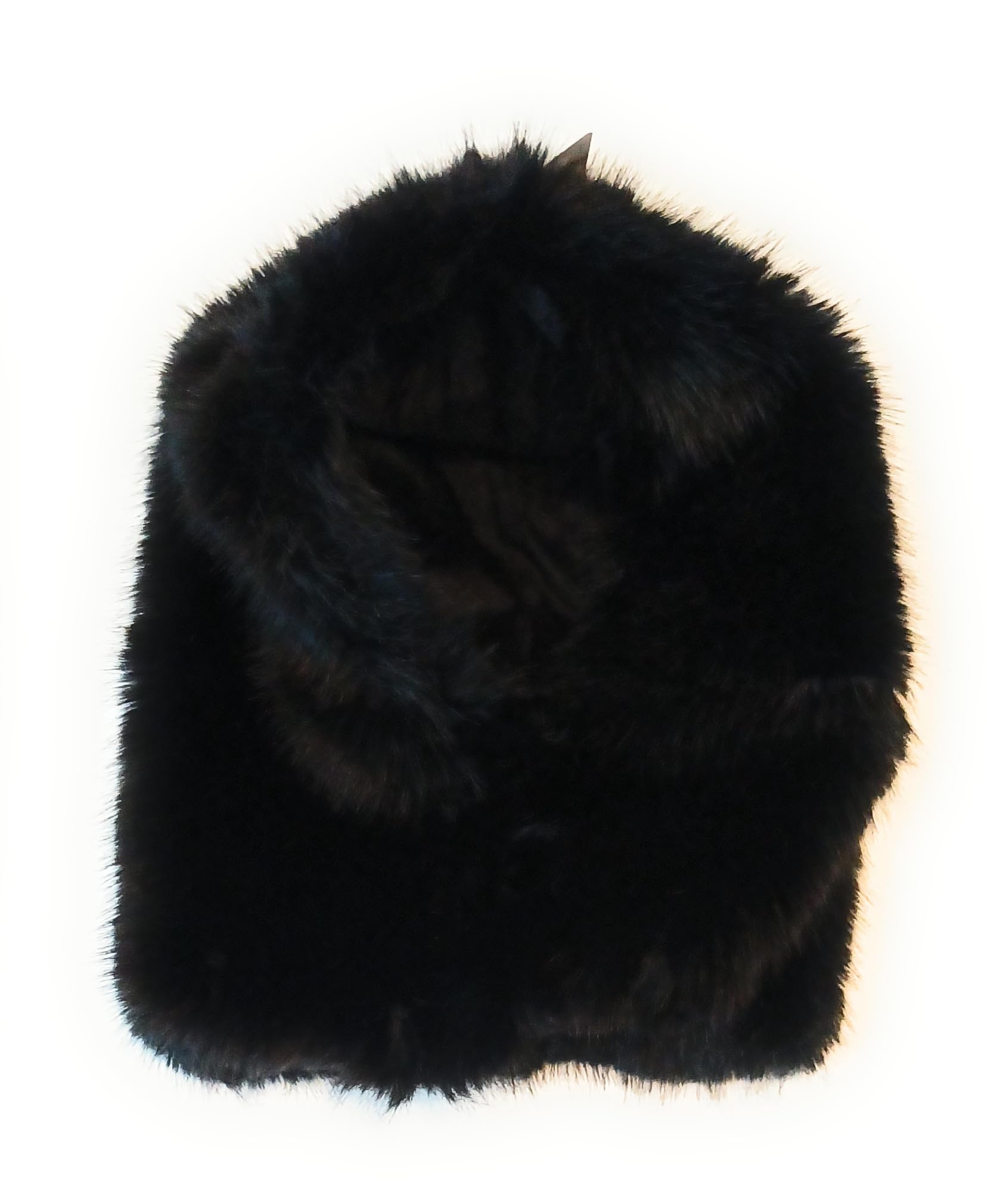 KGM Accessories Big Soft Fluffy Faux Fur Balaclava Hood hat - Womens Men`s Headwear Hats (UK, Alpha, One Size, Black)