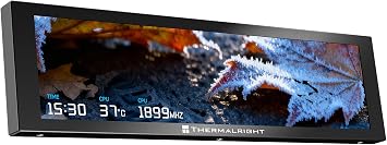 TR Trofeo Vision 9.16in LCD PC Sensor Panel, 1920x480 USB-C, Black | 1920x480 display for real-time CPU, GPU, RAM and FPS stats, GIF playback and clean desktop PC case builds