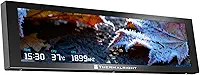 Tr Tela de monitoramento de PC em tempo real LCD Ofeo Vision 9.16, tela de 1920 × 480, cabo único USB tipo C, estatísticas de hardware e exibição GIF para PC de mesa (preto)