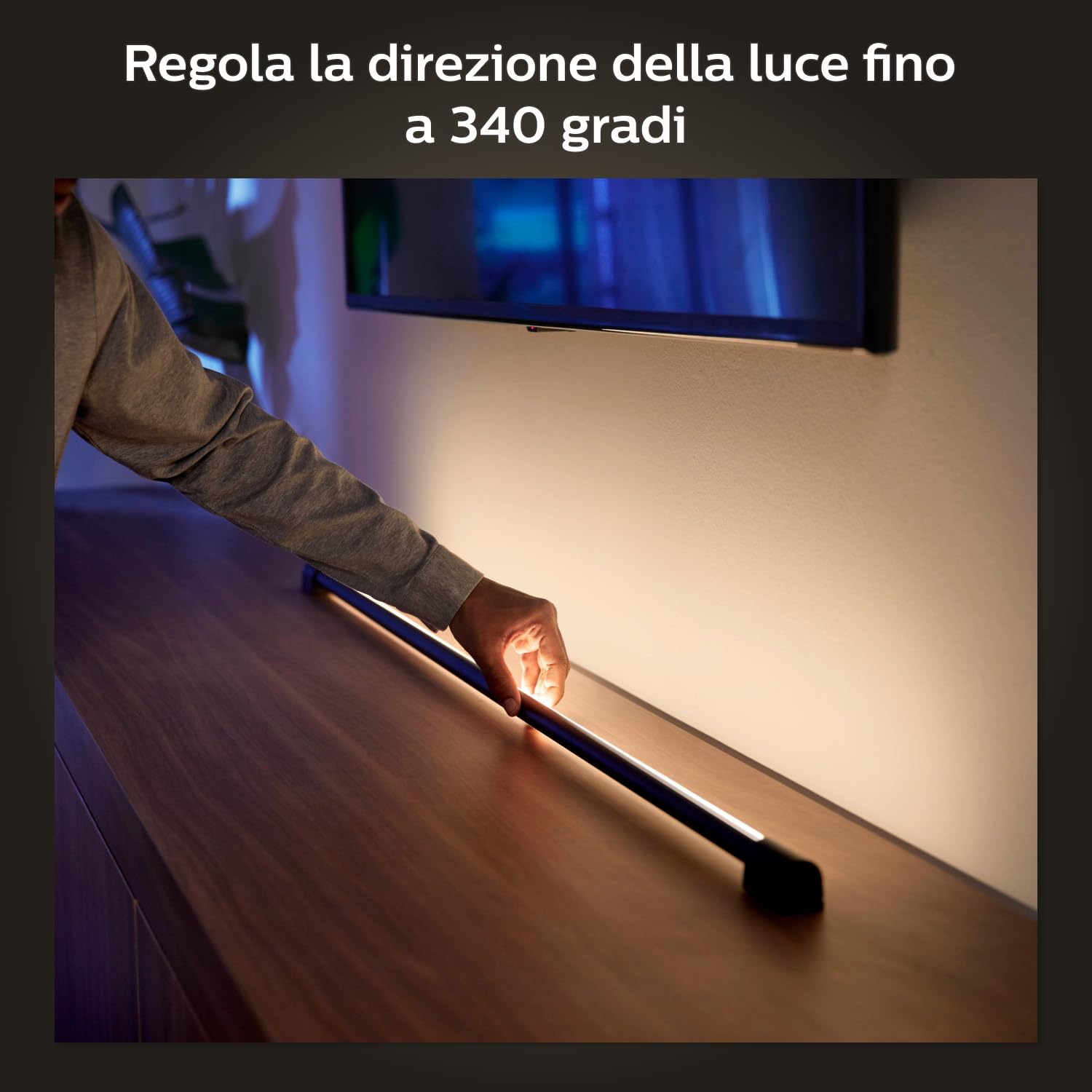 Philips Hue Play Gradient Light Tube, Tubo Luminoso LED Smart, per Tv da 40"-55", Nero