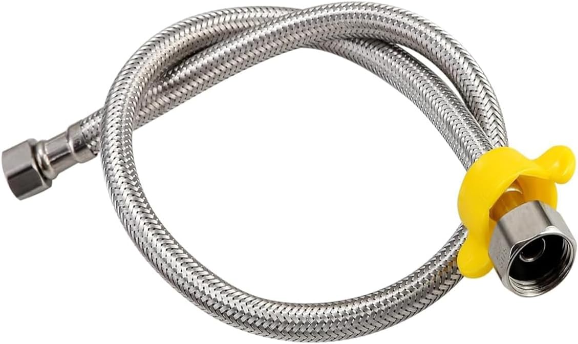 X spring Braided Hose, 1.5 Meter Stainless Steel Braided Water Supply Line, Anti-Explosion Flexible Faucet Connector Hose, Extend Hand Held Shower Hose for Bathroom Kitchen Sink Water Inlet Hoses