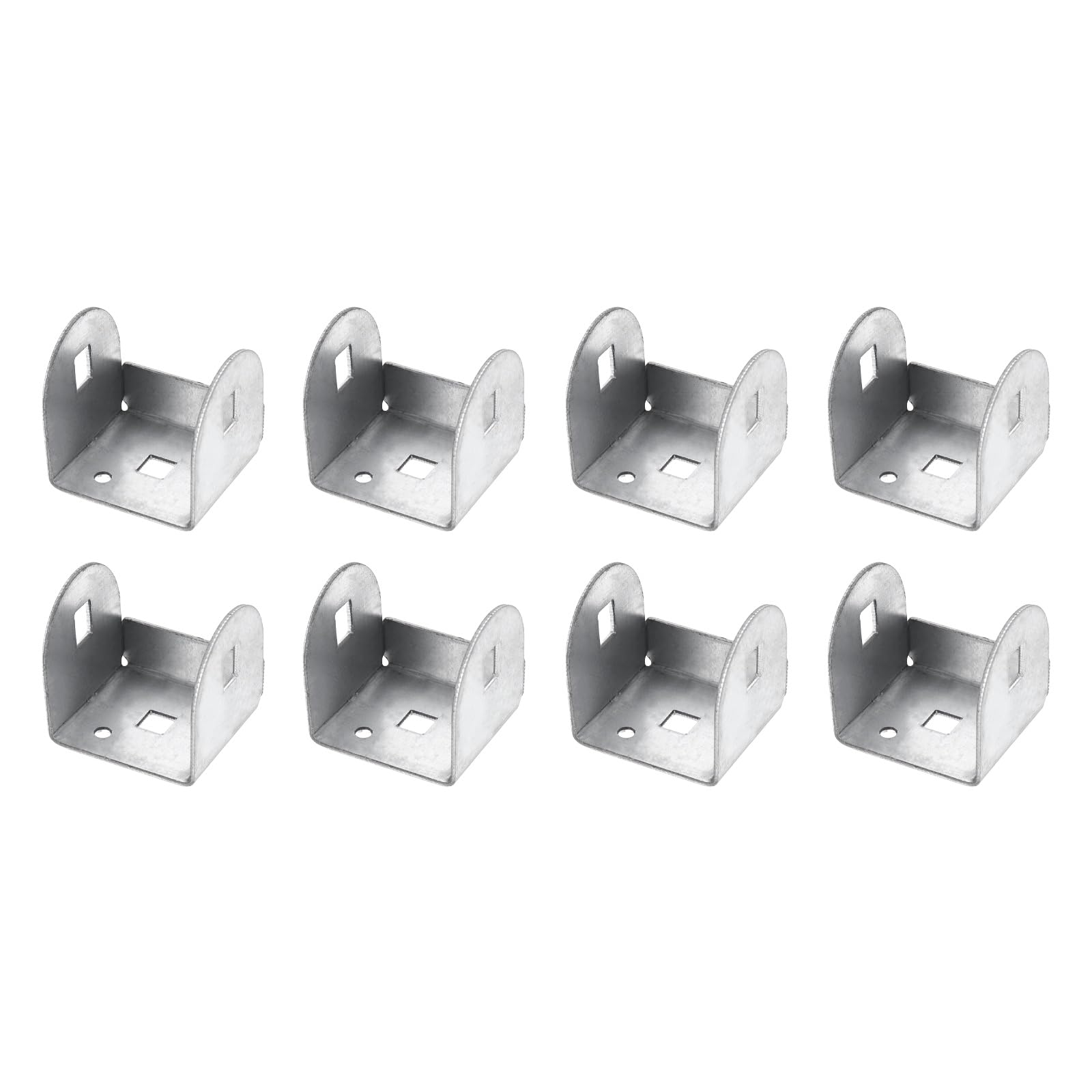 sourcing map 8 Pcs U Bracket for 1.81" Panels, 46 x 51 x 49mm Metal U Shaped Fasteners Brackets for Guardrail or Partitions Connection, Silver