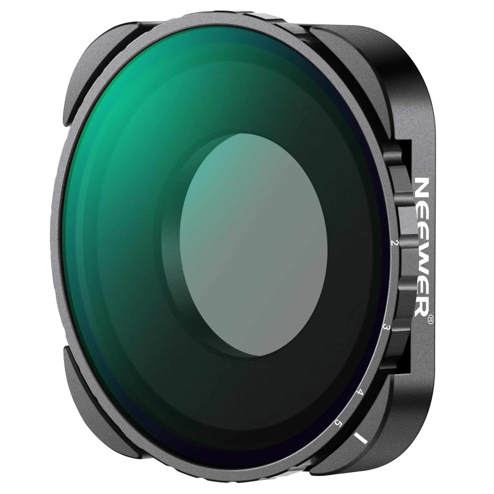 NEEWER HD Filtre ND Variable 46mm ND2-ND32(1-5 Arrêts) Sans Croix X /Haute- Définition/30 Couches Nano Rêvetement/Ultra Fin/Cadre En Alliage D' Aluminium/Hydrofuge/Anti Rayures Réglable Densité Neutre