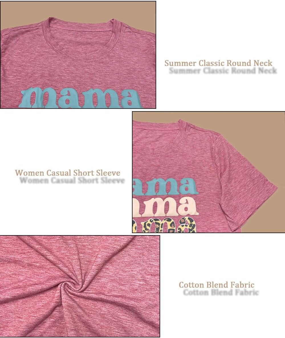 Womens Short Sleeve Summer Tops T Shirts Mama Shirt Casual Spring Fashion Mom Outfits Cute Trendy Clothes - Image 5