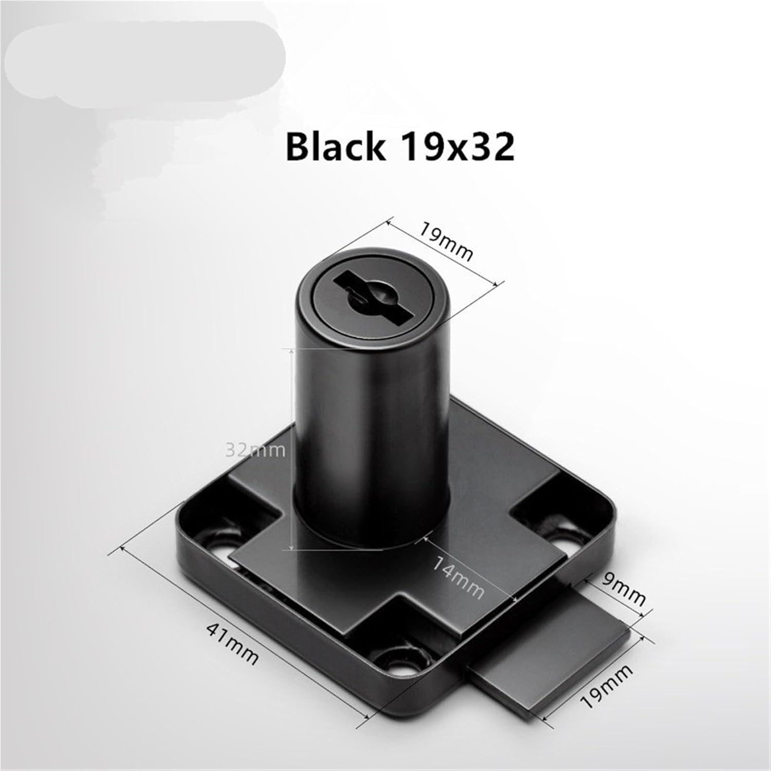 Cinet Drawer Latch Locks Furniture Door Lock Hardware Desk Wardrobe 1Pcs(Black 19x22)