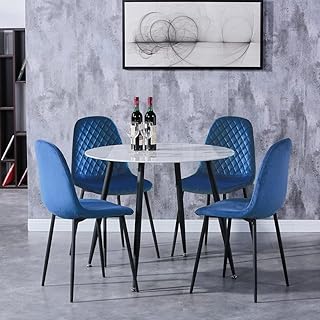 GOLDFAN Marble Dining Table and Chairs Set 4 ...,