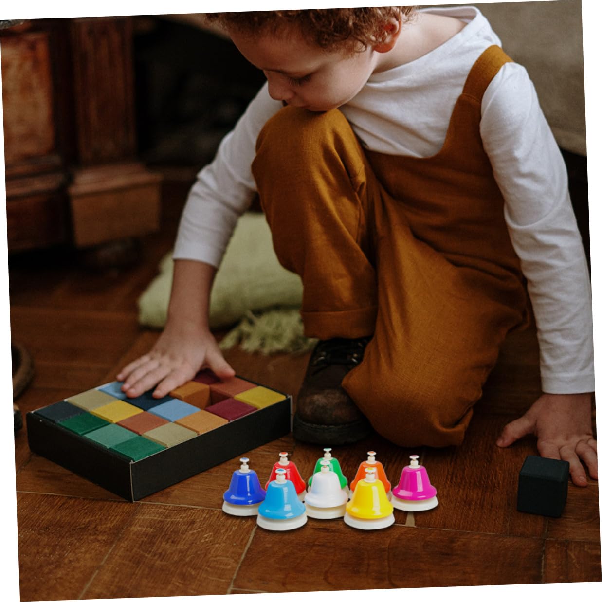 Campana Rítmica de Mano de Metal de 8 Notas, Acero Inoxidable, 1 Juego | Juguete Educativo para Niños, Juguete de Instrumento Musical, Decoracion Colegio